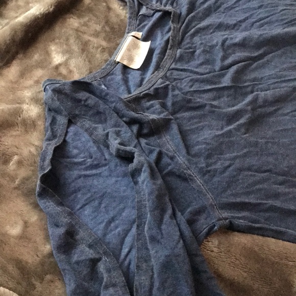 Blue Peplum Cold Shoulder Top - Picture 3 of 3